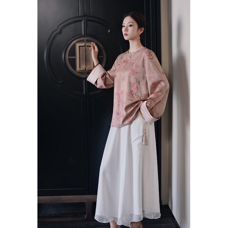 JK&JS New Chinese Style Floral Blouse