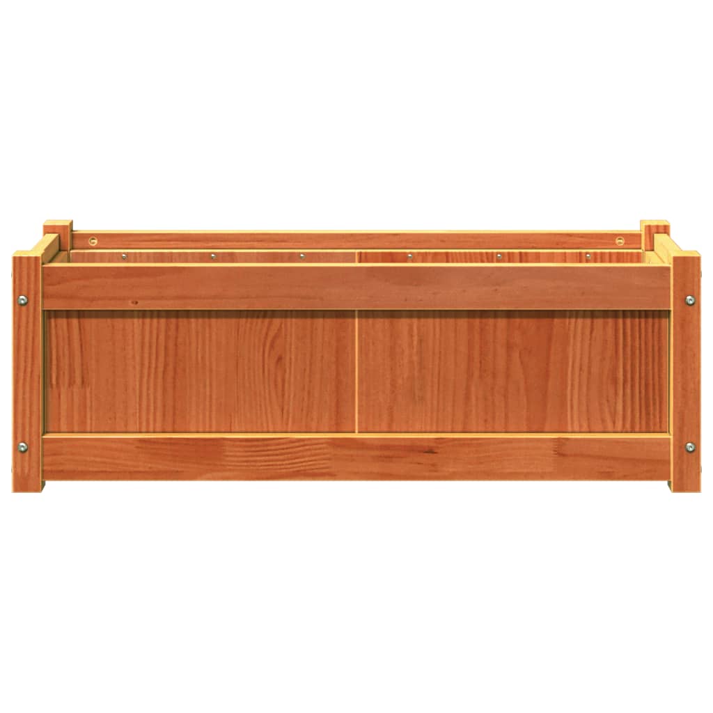 Vidaxl Garden Planters, 2 Pcs, Waxed Brown, Solid Pine Wood