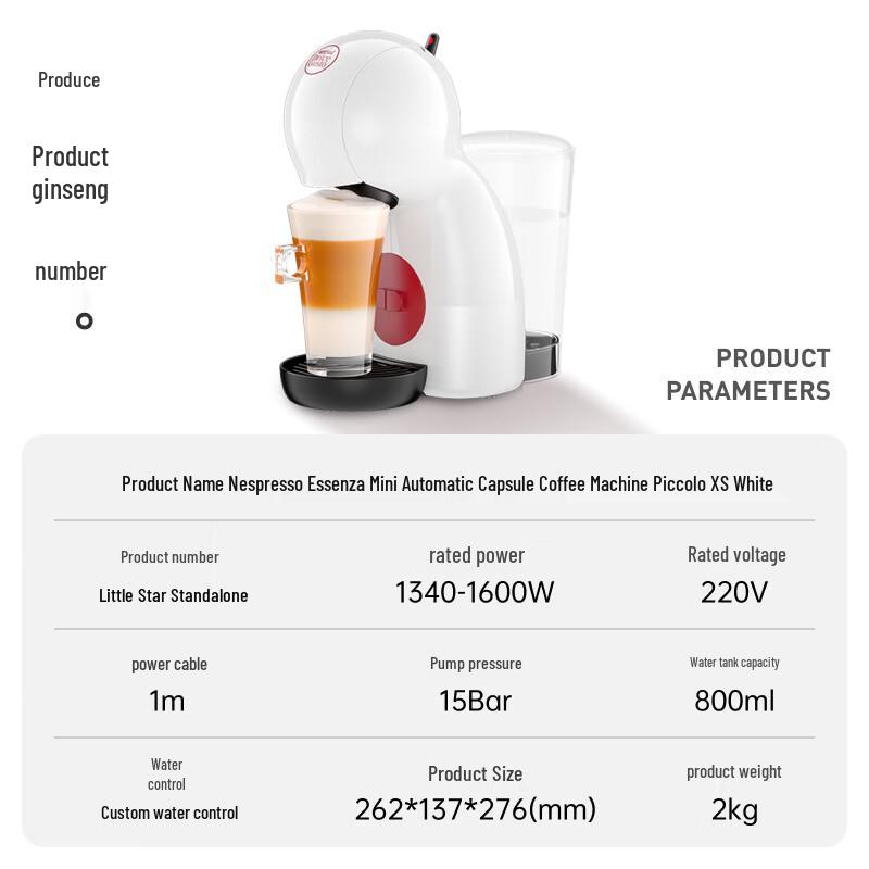 Nescafé Dolce Gusto Piccolo XS Félautomata Kapszulás Kávéfőző CN csatlakozóval (adapter mellékelve)