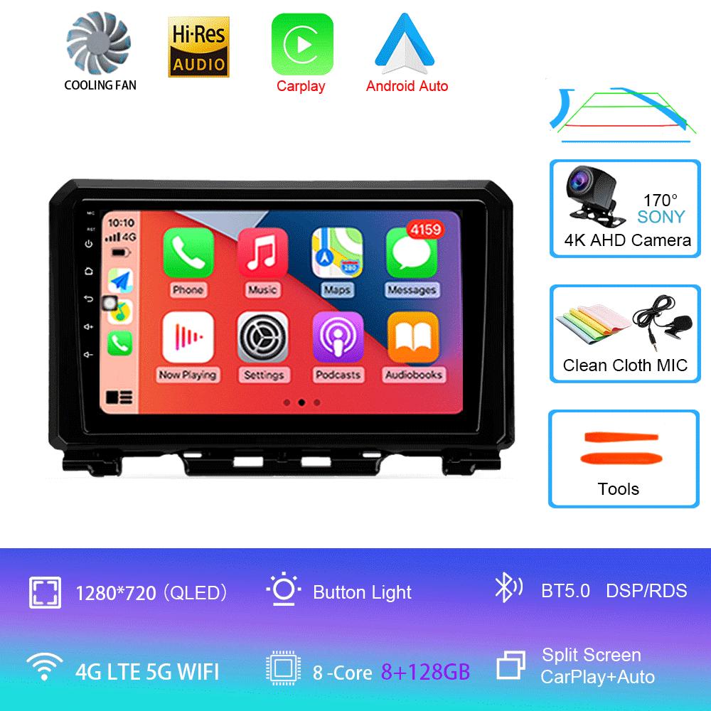 Car Radio Android 14 Carplay Auto For Suzuki Jimny 2018 2019 2020 Multimedia Video Player GPS Navigation DSP 2Din DVD Stereo 4G