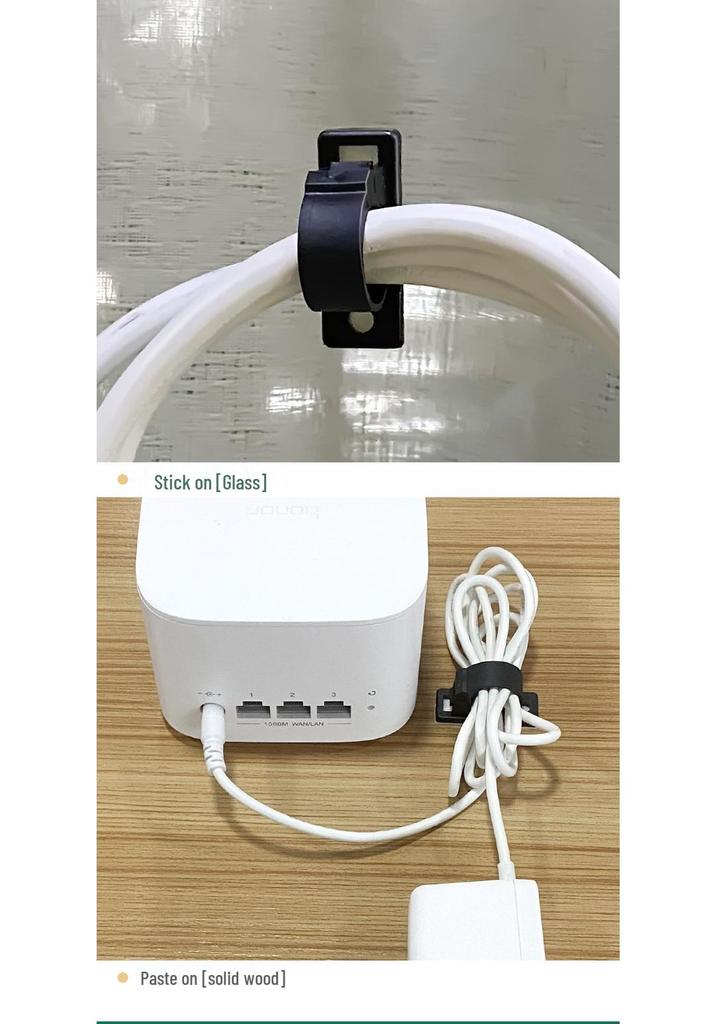 Self-Adhesive Adjustable Cable Clip Holder for Network Wire Management