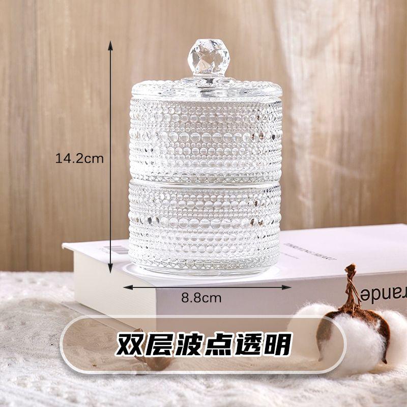 European Creative Luxury Crystal Glass Candy Jar with Lid Dried Fruit Jar Jewelry Storage Box Home Decoration Storage Jar