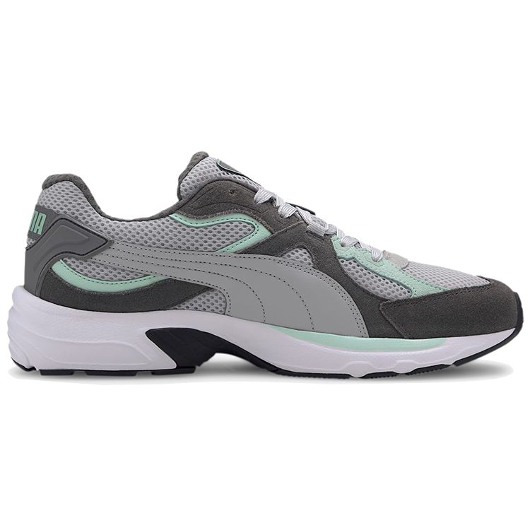 Puma Axis Plus Lightweight Shock Absorption Slip Resistant Low Top Running Shoes Unisex sneaker Gray Green 370286-11