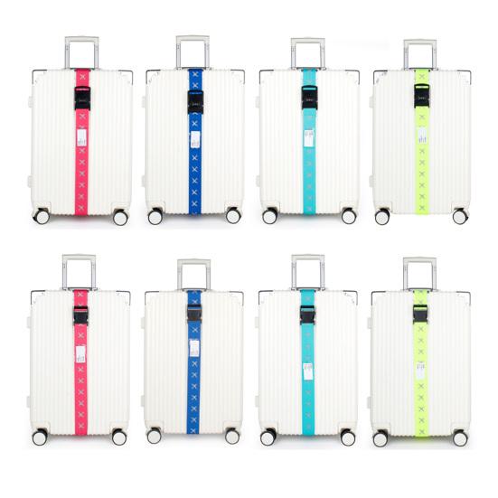 3 Kadranlı Şifreli Bagaj Kayışları Ayarlanabilir Ağır Hizmet Tipi Valiz Kemeri Yüksek Görünürlüklü Seyahat Aksesuarı
