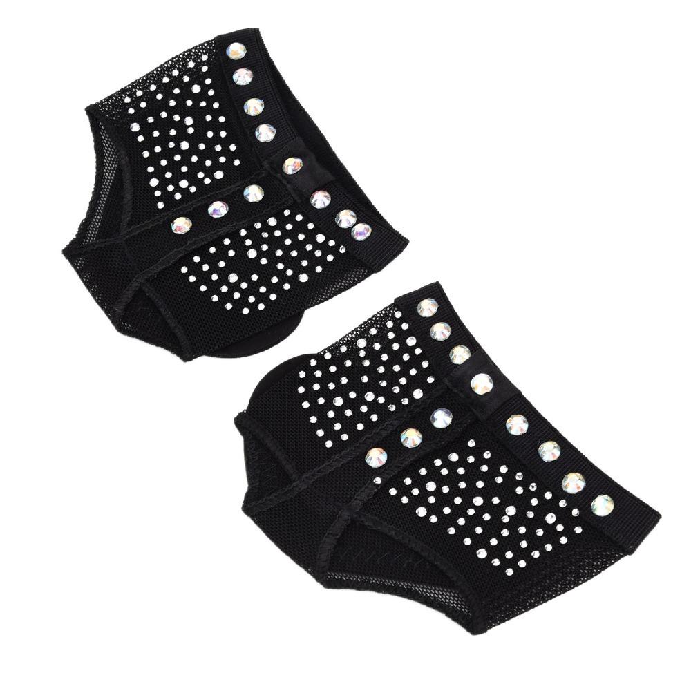 2pcs Soft Elastic Ballet Dance Shoes Black Dance Toe Pad Dance Paws Pad Ballet Practice M36~37