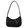 Women Solid Color PU Crescent Crossbody Bag Zipper Closure N-Detachable Strap Carry Phe Lipstick Wallet Compact Essentials