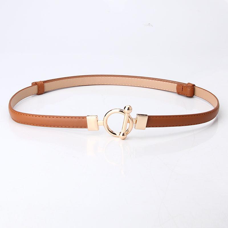 Womens Adjustable Pu Leather Belt With Metal Buckle For Office And Casual Wear