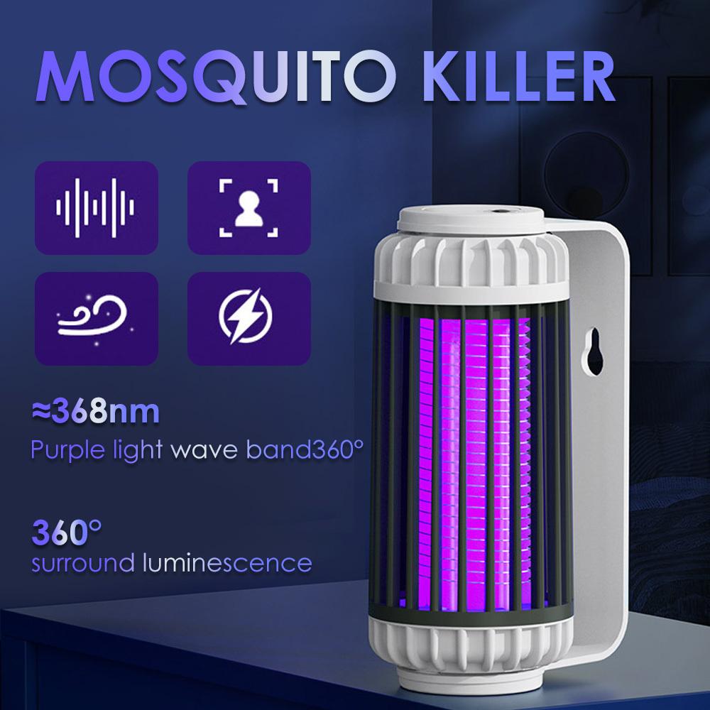 Rechargeable Mosquito Zapper Lamp with Dual Functions: Purple LED And Desk Light, Suitable for Camping, Outdoor Spaces, And Indoor Pest Management