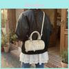 Minimalist Synthetic Leather Cylinder Bag With Zipper Closure For Daily Use
