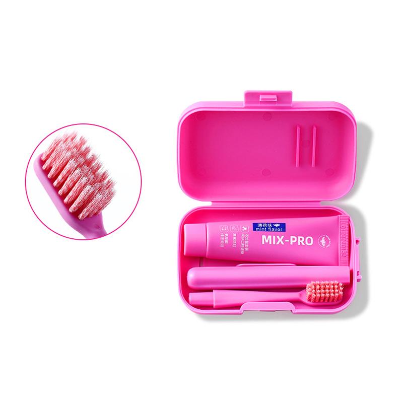 

Удобный дорожный складной набор зубных щеток для взрослых, в комплекте зубная паста, зубная щетка с маленькой головкой, чистящая, семейный набор щеток, коробка для хранения