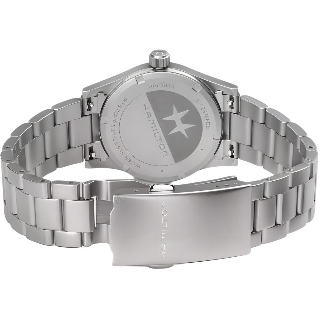 Hamilton Khaki Field Quartz 50M Water Resistant Fashion Style Watch 33Mm Black Dial Stainless Steel Case Stainless Steel Bracelet H69301131