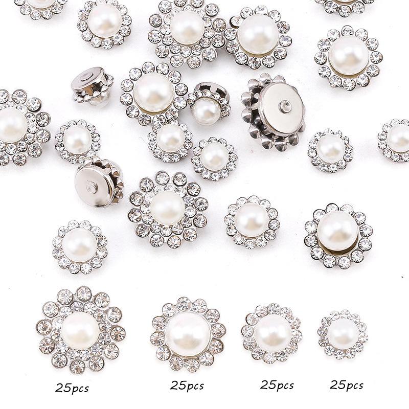 Størrelse Dobbelt Lag Blomst Blandet 100 stk Fargerik Solsikke Skive Bor Spenne Krystall Håndsøm Bor DIY Smykketilbehør Rhinestone Sy på Perler