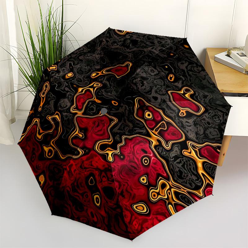 1pc Abstract Patterns Automatic Open/close Folding Compact Umbrella, 8 Rib Sturdy Canopy, Lightweight Portable, Everyday Use, Gift,,104