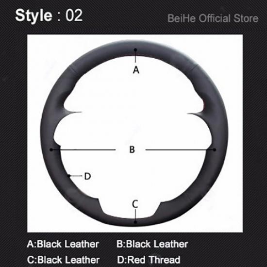 DIY handgenähte rutschfeste schwarze Leder-Wildleder-Auto-Lenkrad-Abdeckung für den Innenraum des BMW Z4 E89 2009–2016