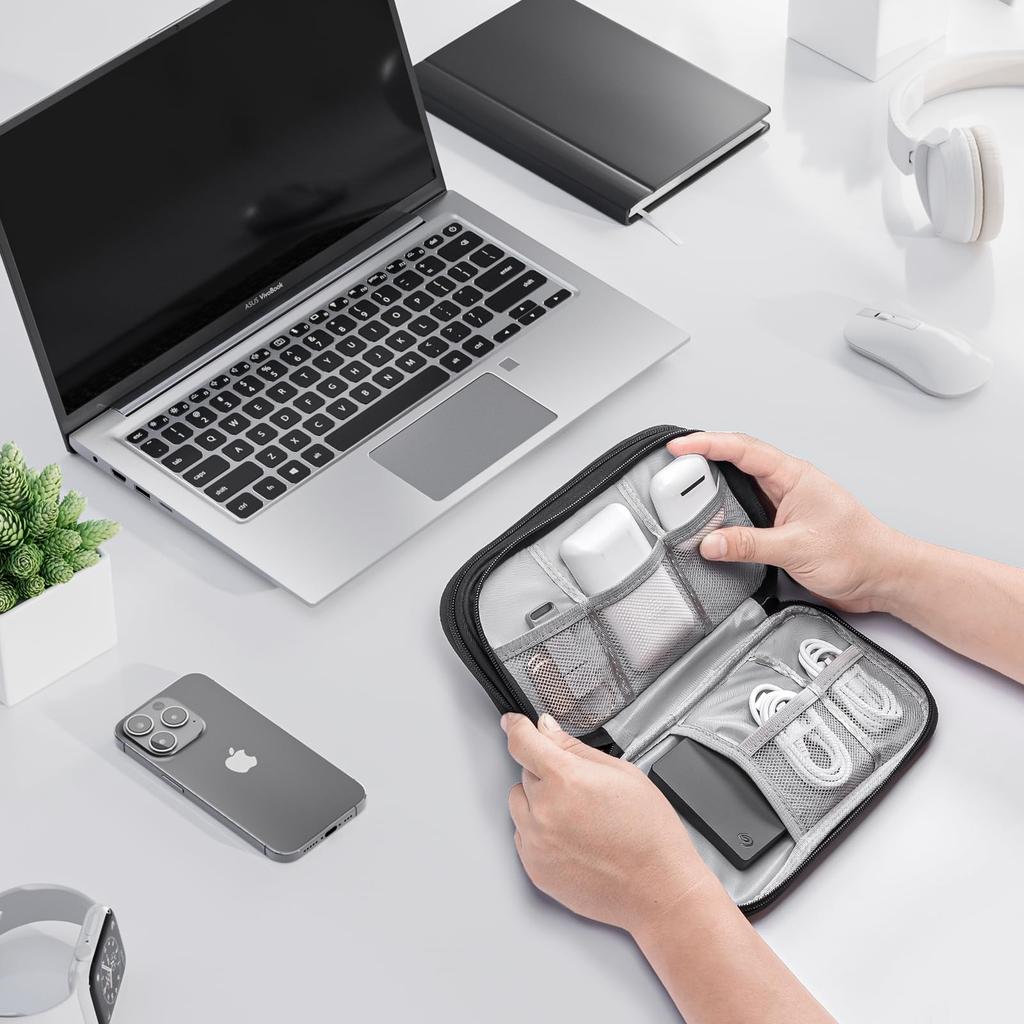 ProCase Gadget Large Charger and Cable Gadget PC Peripheral Accessory Cosmetic Organization HDD and Mobile Accessory Storage for Overseas Travel and