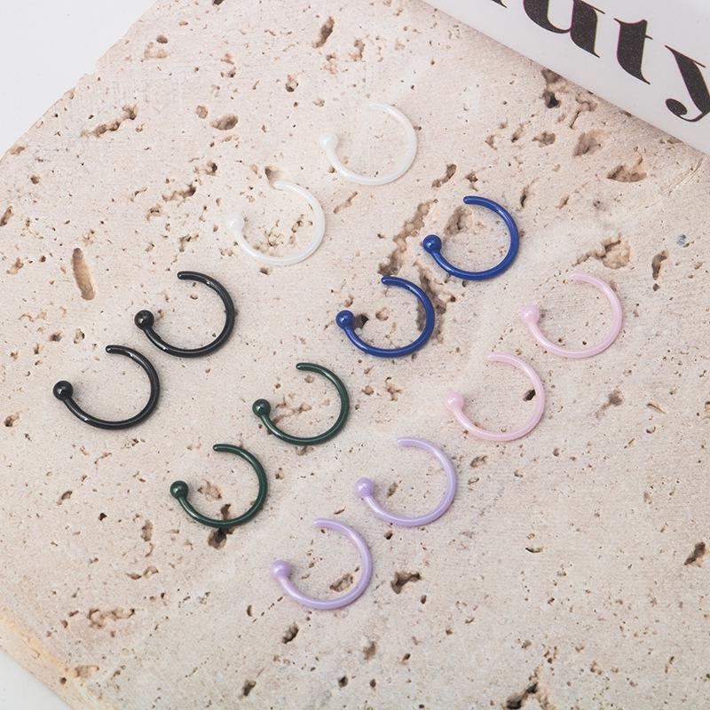 

Multi-Color Fashionable C-Shaped Bioceramic Nose, Lip, and Ear Stud фиолетовый