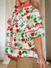 Blusa da Donna Floreale Babydoll Scollo a V Manica Corta a Lanterna Larga Top Estivo