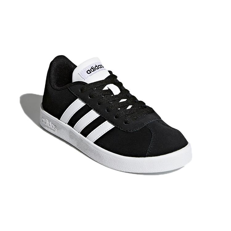 adidas Neo VL Court 2.0 K Low Top Skateboard Shoes Black White Kids' DB1827