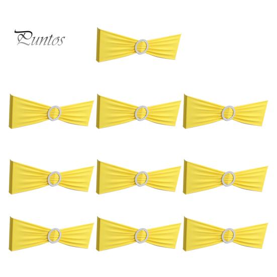 

10 шт. чехлов на спинки стульев, однотонные, с круглой пряжкой, эластичные многоразовые ремни безопасности для вечеринок, свадеб, торжеств, банкетных стульев, стульев для столовой в отеле жёлтый