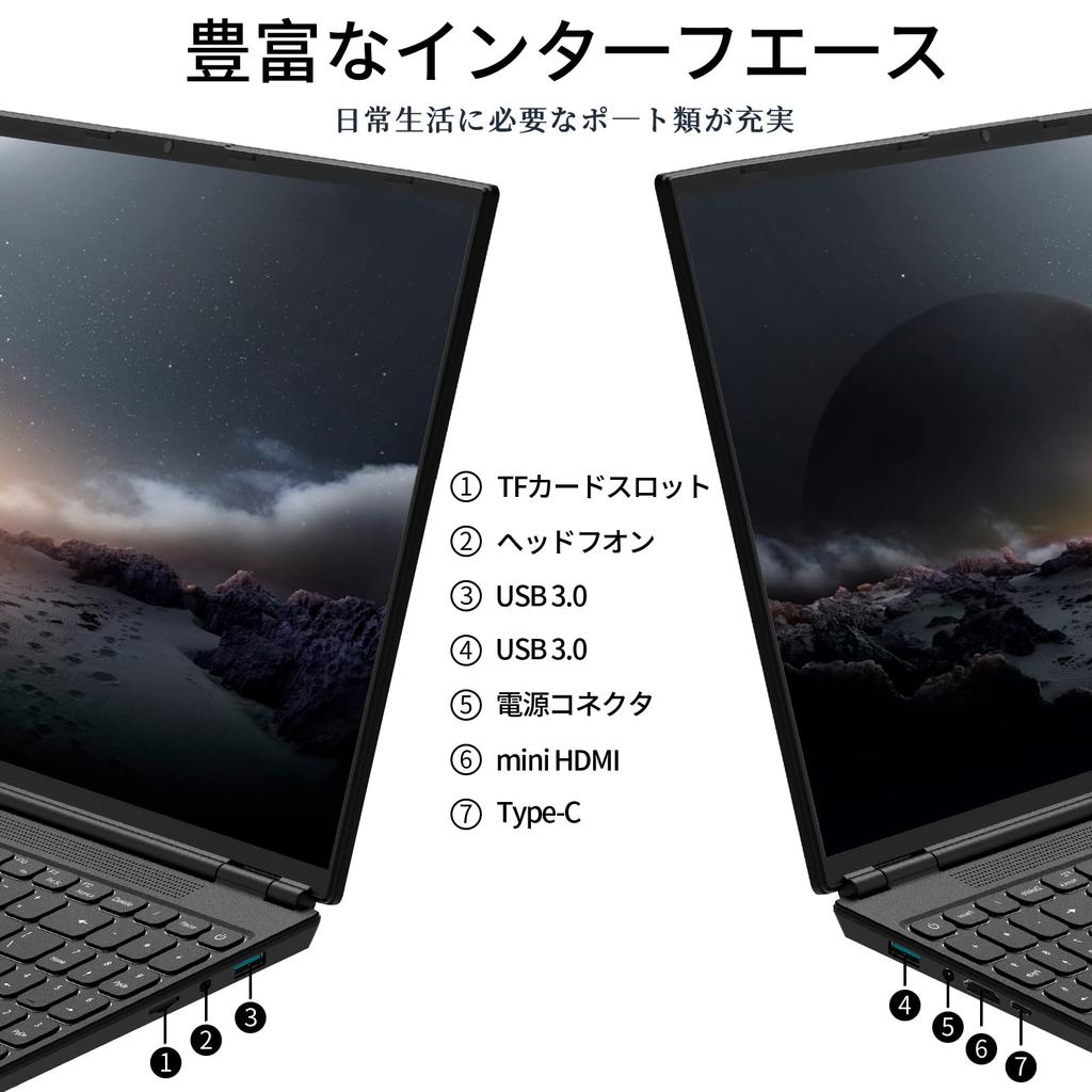 BINTEC Large Screen Laptop Windows 11 Office No Setup Required Numeric Keypad Backlit Keyboard Thin and Lightweight Fingerprint Authentication Large