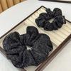 Fall and Winter Red Fashionable Knit Hair Ties Chic Elastic Ponytail Holders Knit Fabric with Texture Chrismas Hair Accessories