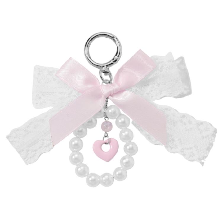 

Брелок-карабин в форме сердца, устойчивый к царапинам, держатель для ключей из сплава с декоративным элементом в стиле ретро Y2K розовый