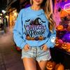 Felpa con stampa di Halloween unisex a maniche lunghe con girocollo, top casual leggero per uomo e donna