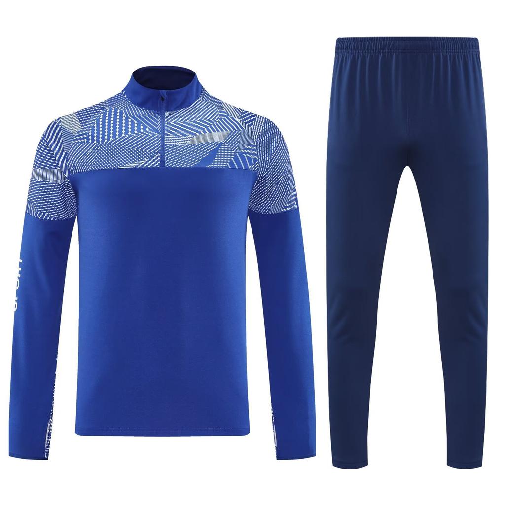 Light Plate Half Zipper Casual Sportswear Basic Trousers Football Training Suit Set