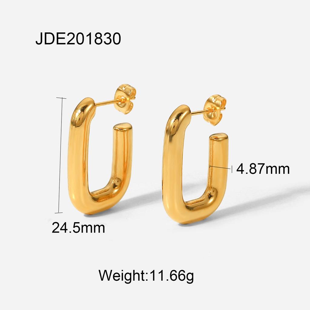 Simple Gold Hoop Earrings Minimalist Elegant Hypoallergenic Non-Tarnish Earrings for Women