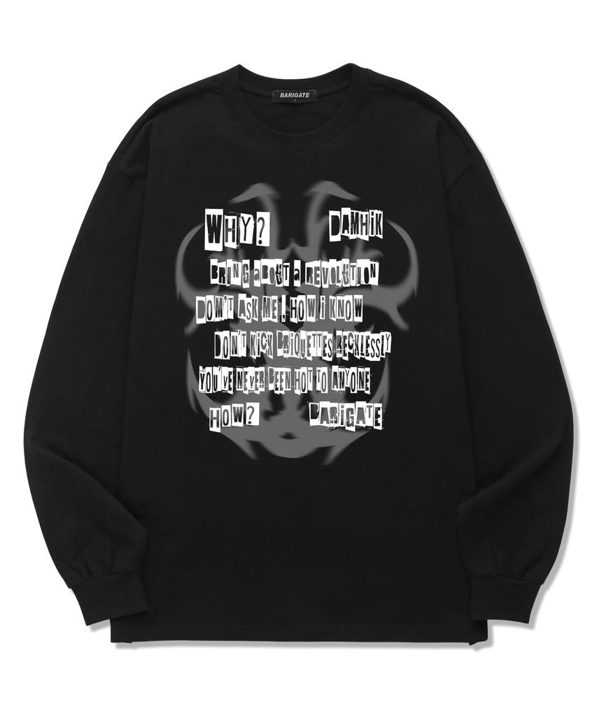 Baligeiteu Font Blur Long Sleeve (Bls010) Black