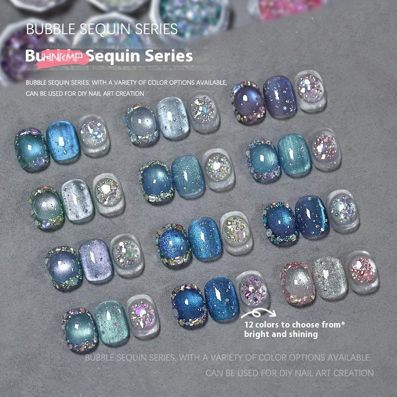 1Jar Bubble Nail Glitter Coarse Fine Mixed Large Irregular Hexagonal Sequins for DIY Jewelry Decoration Nail Art