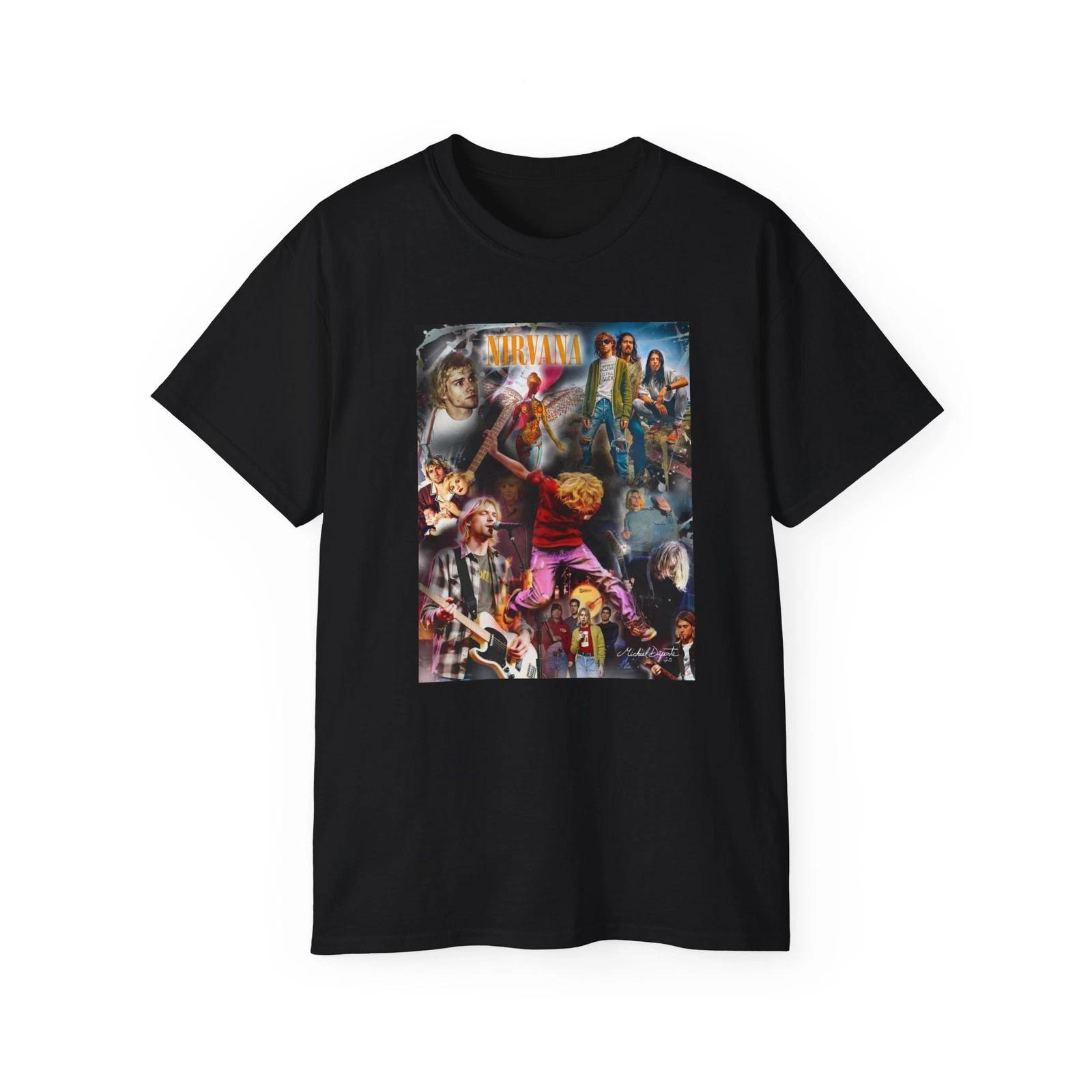 Nirvana Rock Legends Collage T-Shirt | Vintage Band Poster Style 3XL