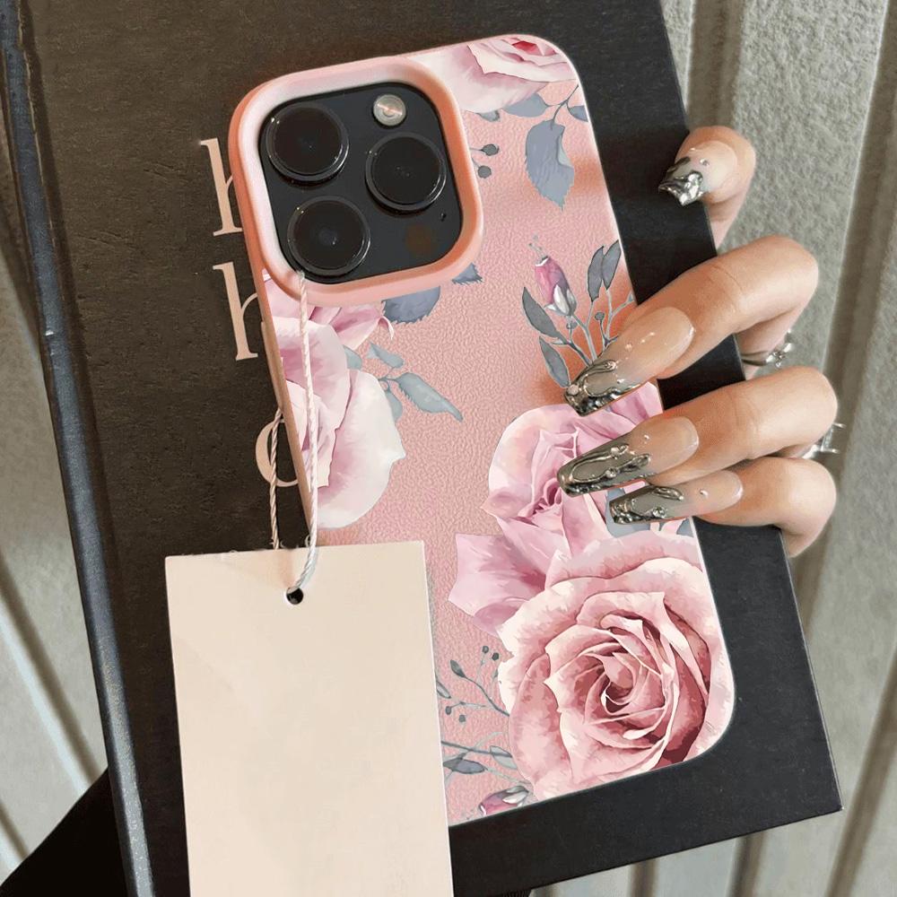 

HOT Cool Flower Lily Luxury Lichee leather pattern Phone Case For iPhone 17 16e 16 15 14 13 12 11 Air Pro Max Plus X XR XSMax iPhone 14 Pro