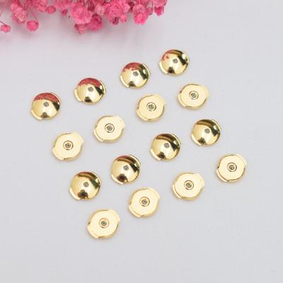 10pcs 18K Gold-wrapped Large Flying Saucer Ear Plug Stud Earplug High-end Fashion Ear Holder DIY Earrings Accessories Earcap