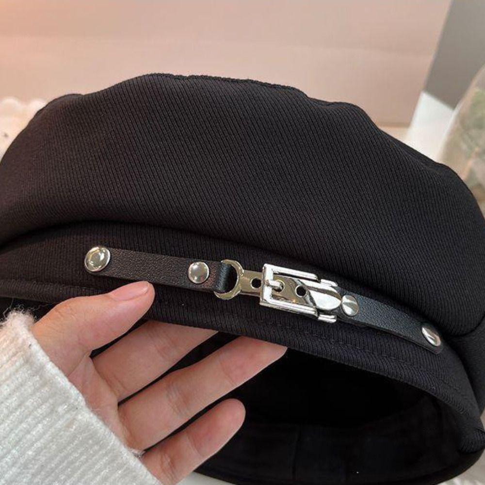 Harajuku Pleated Beret Hat Sun Protection Pleated Octagonal Cap Cloud Painter Hat  Sun Protection