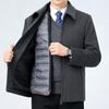 Autumn and Winter New Cashmere Jacket for Men, Middle-aged Dad, Business Casual Wool Lapel Jacket with Removable Down Liner