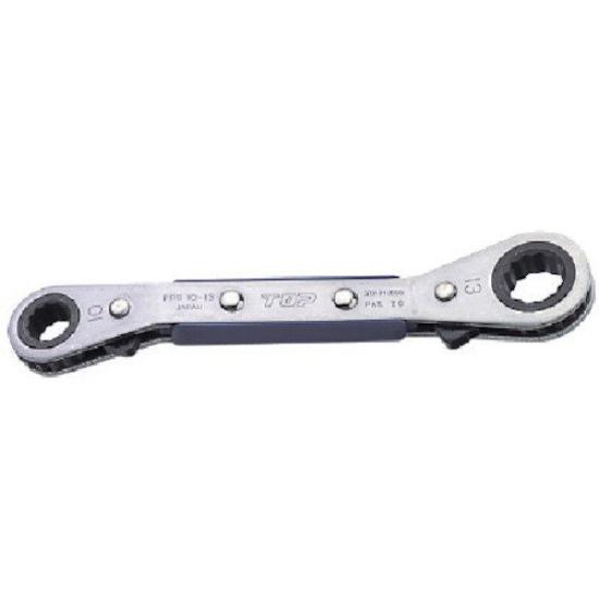 TOP Industrial Bent Plate Ratchet Thin Final Maintenance Made In Japan (TOP) Wrench, 17x21mm, 20° Feed, Type, Tightening, Tool, PRB-17x21,
