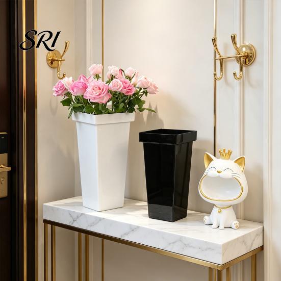 Indoor Outdoor Plant Pots Flower Bucket Easy to Move Weather-Resistant Plastic Durable Planters Balcony Planter with Inner Pot Home Decor