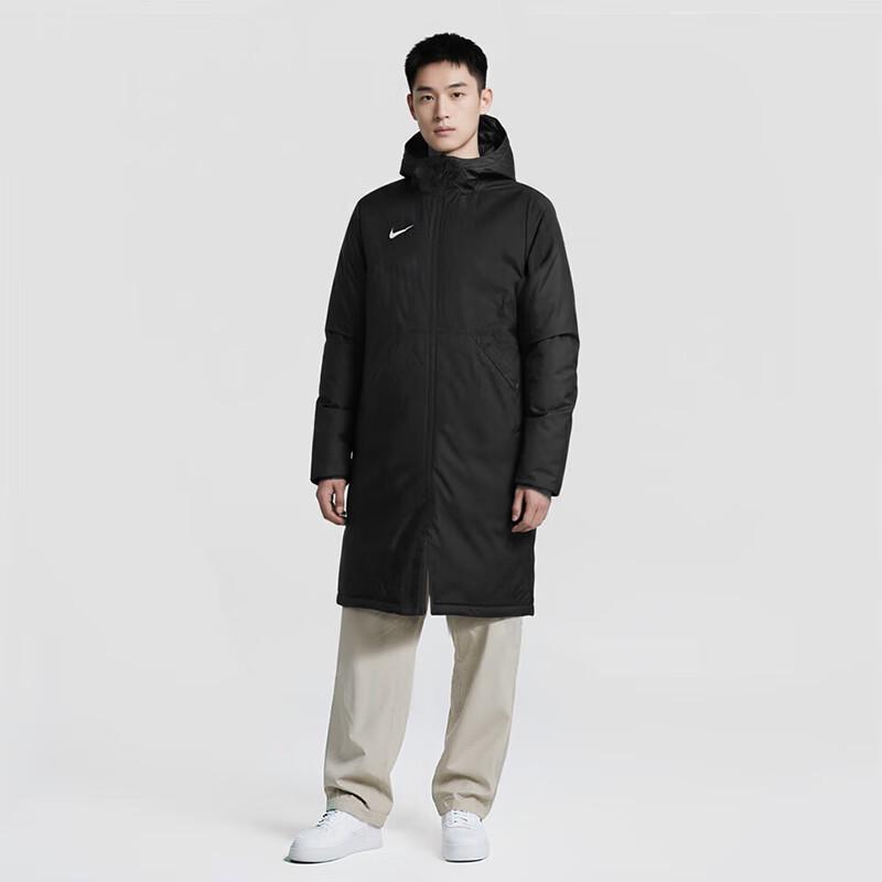 Nike Casaco com Capuz Acolchoado à Prova de Vento Longo Masculino