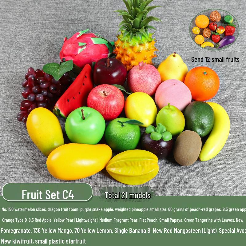 Plastic Apple Fruit and Vegetable Teaching Aid Prop Figurine for Early Education Display