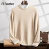 Fanzhen Men's Thickened Cashmere Blend Round Neck Pullover Sweater