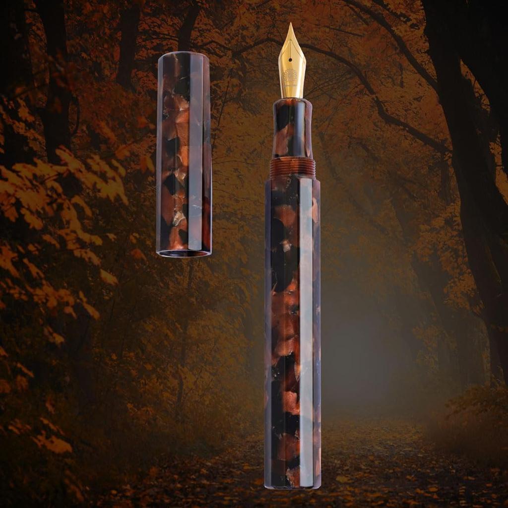 WANCHER Kaleido Fountain Brown Autumn Art Collection Pen, Trees, 12-Sided Pillar, (B Bold)