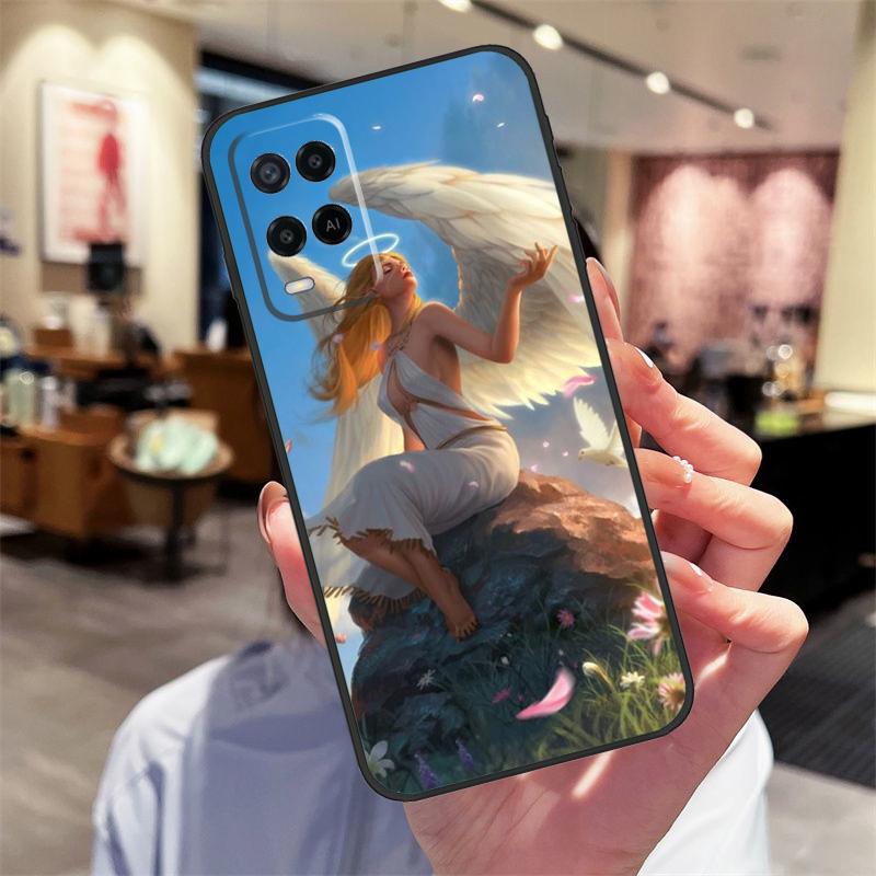 Fantasy Angel Girl Wings Case For Oppo A17 A77 A80 A40 A60 A98 A78 A18 A38 A58 A16 A76 A96 A74 A94 A54 A57S A15 Cover