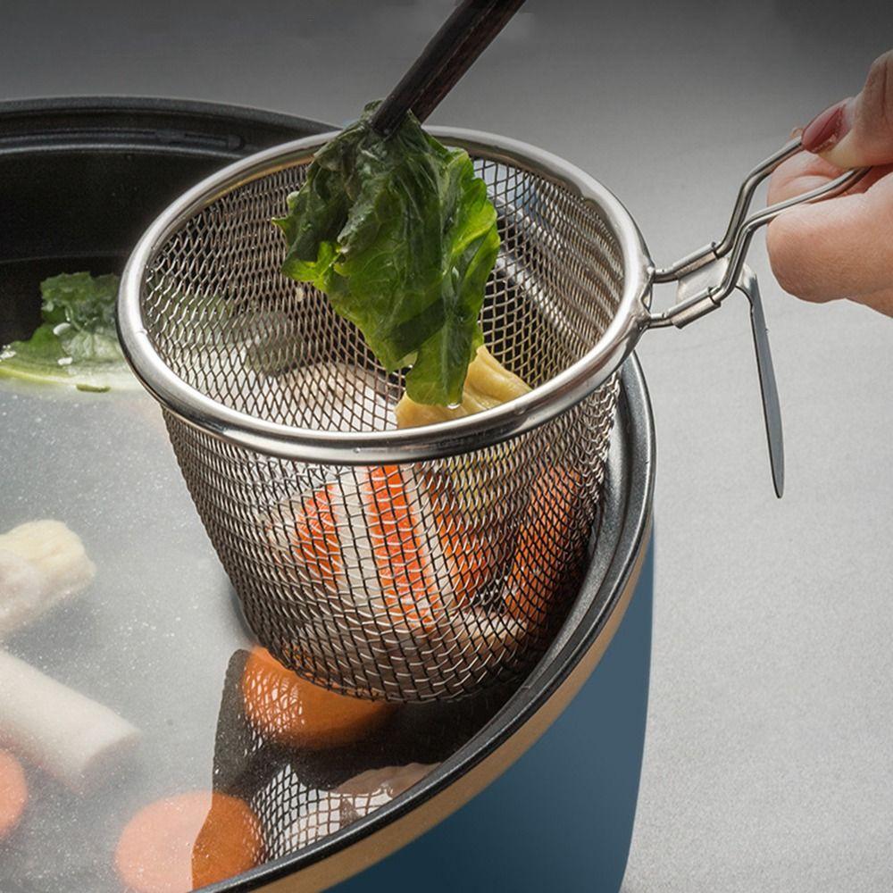 Restaurant Hot Pot Mesh Net Stainless Steel Fry Basket Skimmer Food Sieve Slotted Spoon Colander