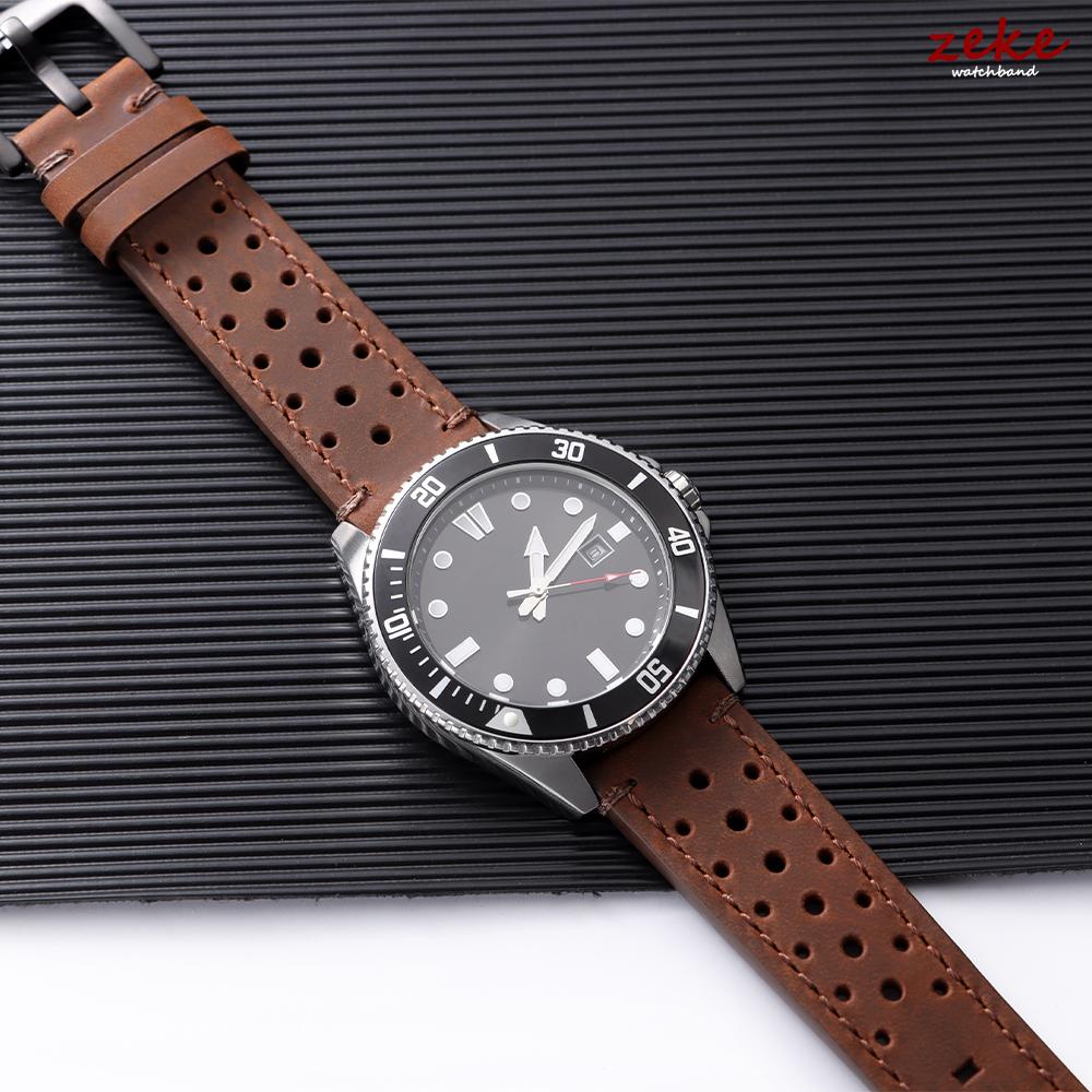 18/19/20/21/22/24mm Universal Genuine Cowhide Watch Band Metal Black Buckle Vintage Strap for Men Women Breathable Bracelet Belt