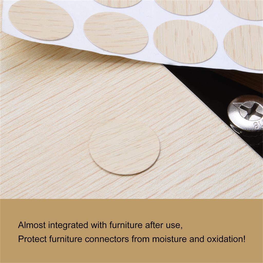 30Pieces Self Adhesive Screw Hole Covers Stickers Waterproof Wood Grains Accessory for Furniture Cabinets Desks