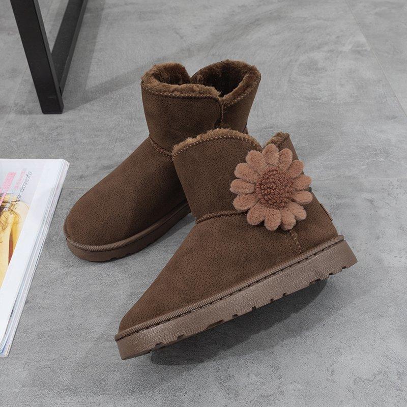 New Snow Boots Women's 2025 Winter New Velvet Thickened Warm Short Boots Internet Celebrity Anti-water Platform Cotton Shoes