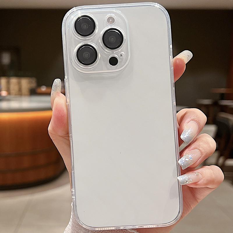 Anwendbar auf iPhone16promax Handyhülle Apple 15 Beschichtung 14 Gerader Rand 13 Transparent 12 Linsenfolie 16 Nische