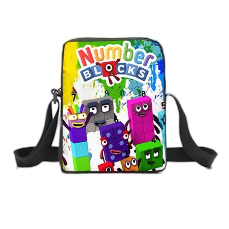Sac à Dos Double Épaule et Bandoulière Numberblocks Avec Trousse Parfait Cadeau Pour Anniversaires