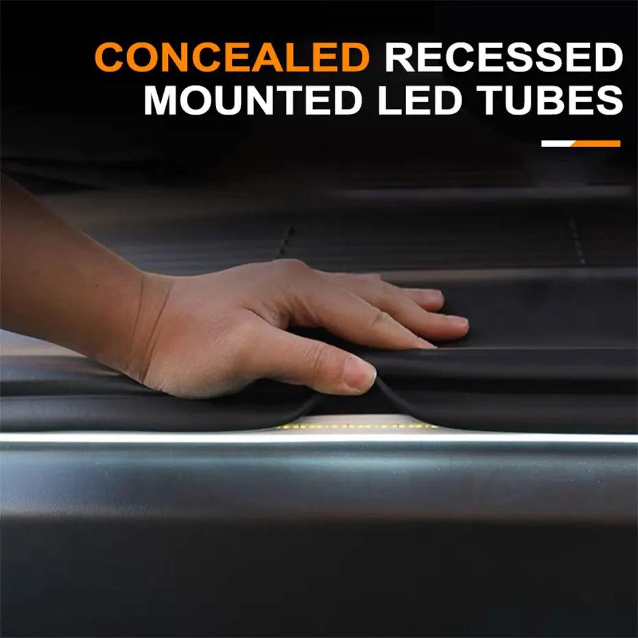 Car Trunk LED Light Strip 157.48in Multicolor Ambient Lighting Easy Installation Battery-Free